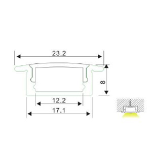 Drawing รางอลูมิเนียมใส่ไฟLEDเส้น ALUMINUM PROFILE TYPE-A