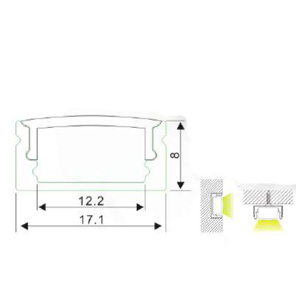 Drawing รางอลูมิเนียมใส่ไฟLEDเส้น ALUMINUM PROFILE TYPE-B