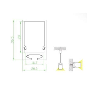 Drawing รางอลูมิเนียมใส่ไฟLEDเส้น ALUMINUM PROFILE TYPE-I