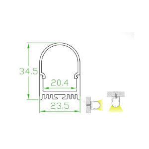 Drawing รางอลูมิเนียมใส่ไฟLEDเส้น ALUMINUM PROFILE TYPE-J