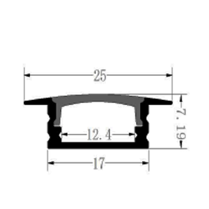 Size รางไฟเส้นLED-Type-A